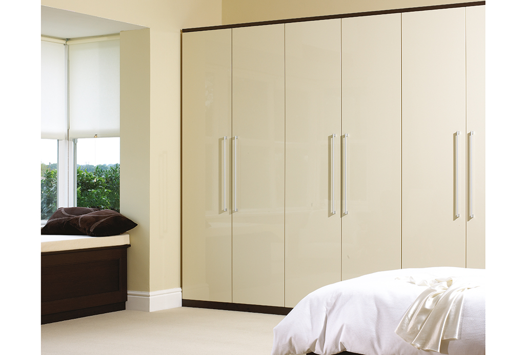 high gloss fitted wardrobe